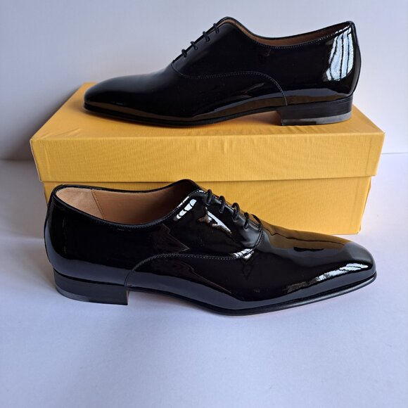 NEW Di Bianco Black Comfort Flex Patent Leather Shiny Shoes Size 10 main image 8